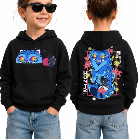 Cute Derpy Tiger And Bird 2 Sided DTG Print Graphic Youth Shirt Sweatshirt Hoodie Unisex Kpop Hunter Fan Art