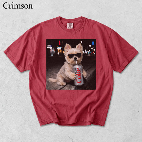 Comfort Colors Custom Pet Drinking Colorful Portrait Shirt