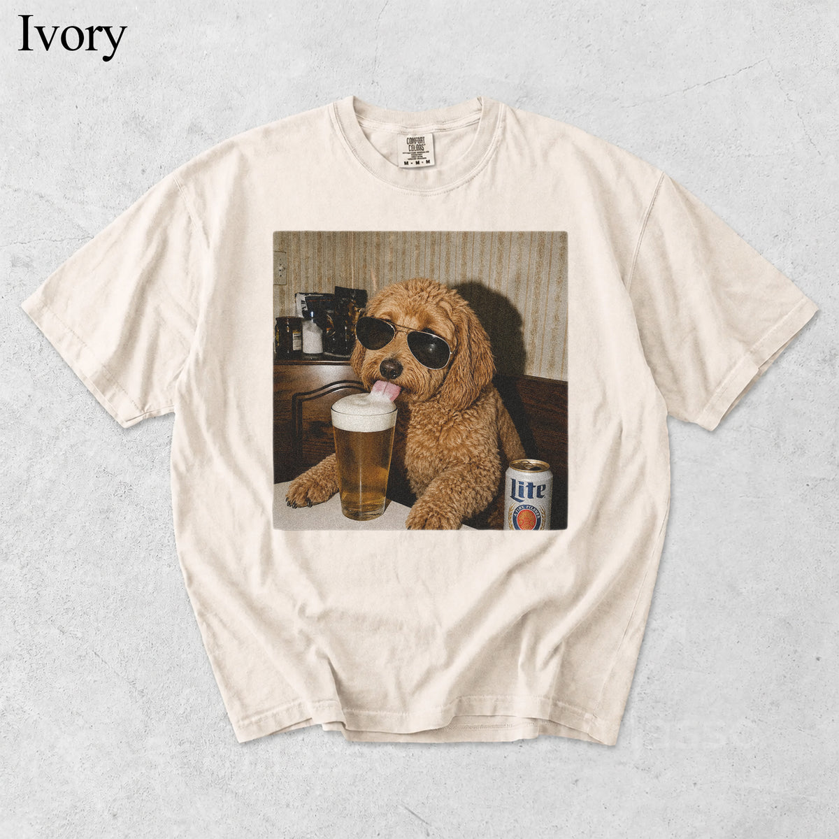 Comfort Colors Custom Pet Drinking Beer Portrait Shirt
