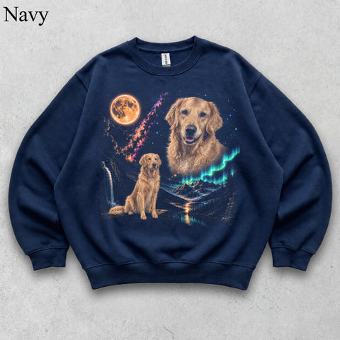 Comfort Colors Custom Pet Photo Aurora Moon Vintage Shirt