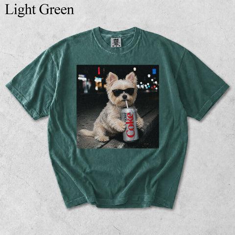 Comfort Colors Custom Pet Drinking Colorful Portrait Shirt