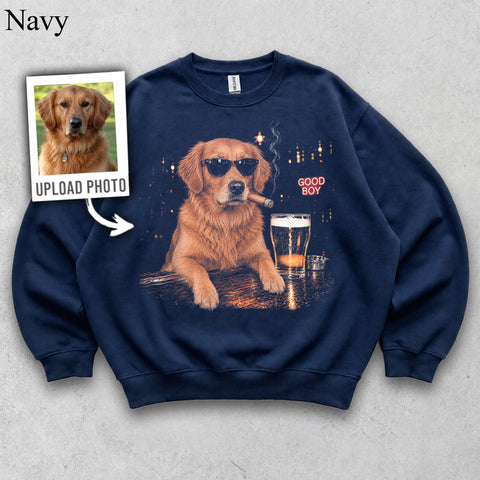 Comfort Colors Custom Pet Photo Cigar Beer Vintage Shirt