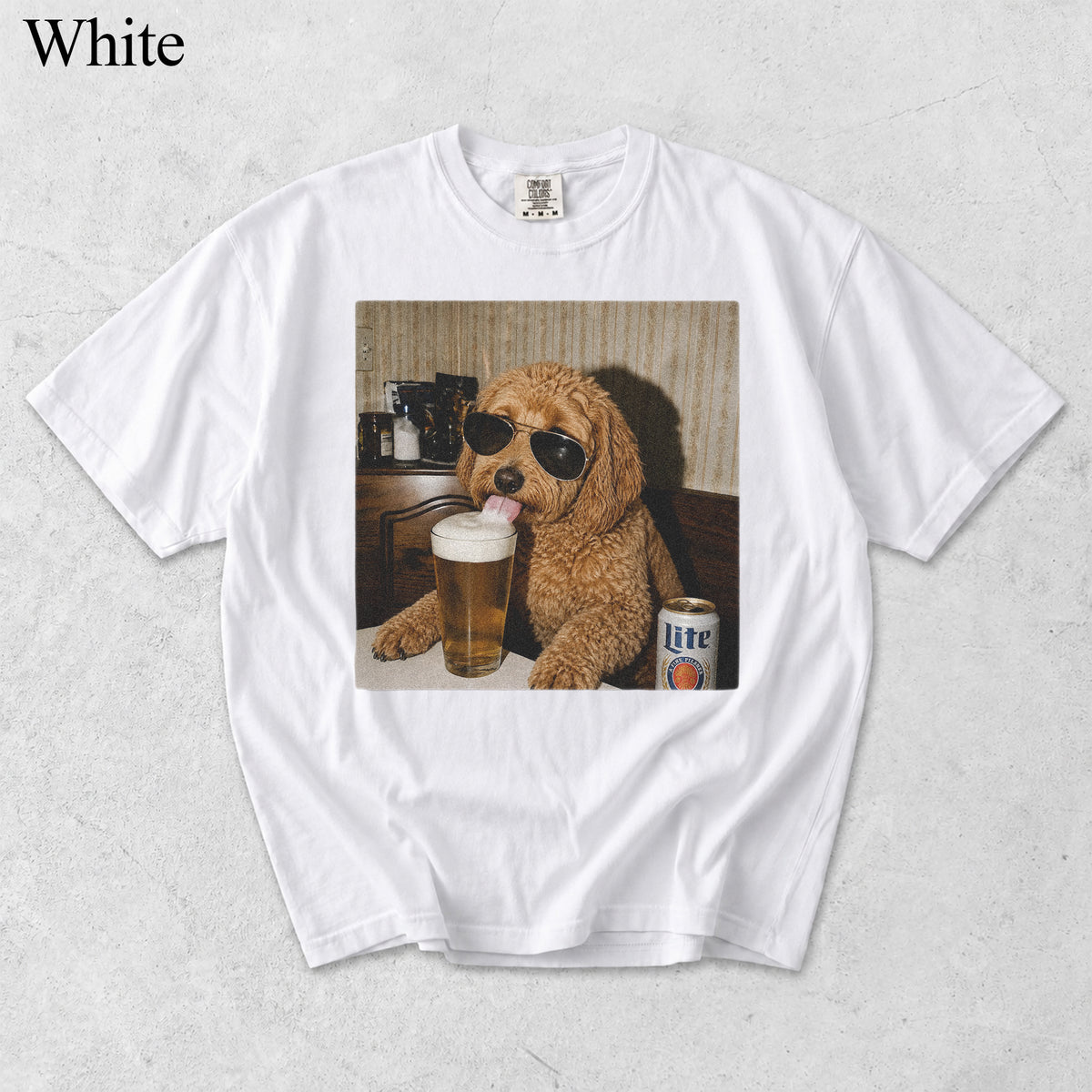 Comfort Colors Custom Pet Drinking Beer Portrait Shirt