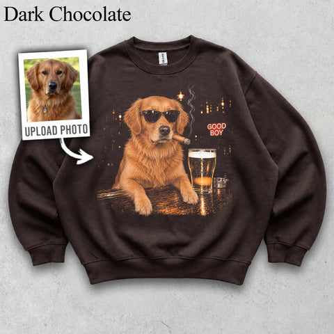 Comfort Colors Custom Pet Photo Cigar Beer Vintage Shirt