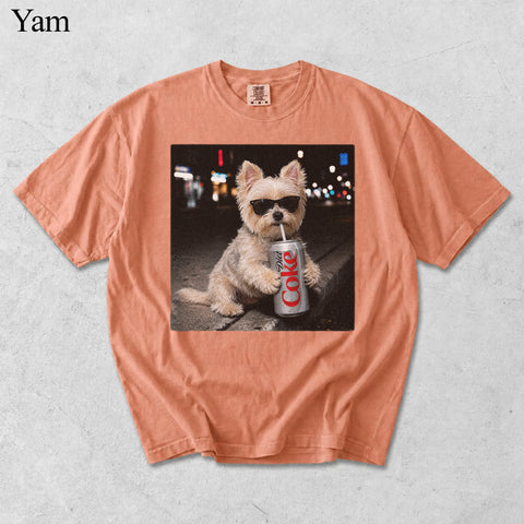 Comfort Colors Custom Pet Drinking Colorful Portrait Shirt