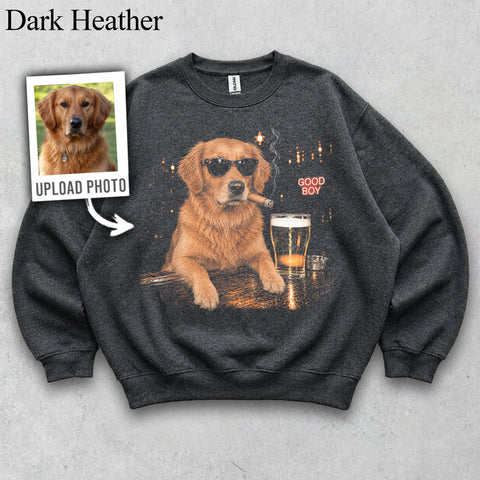 Comfort Colors Custom Pet Photo Cigar Beer Vintage Shirt