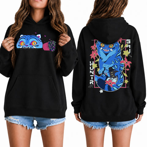 (ALDULT SIZE) Cute Derpy Tiger And Bird 2 Sided DTG Print Graphic Shirt Sweatshirt Hoodie Unisex Kpop Hunter Fan Art