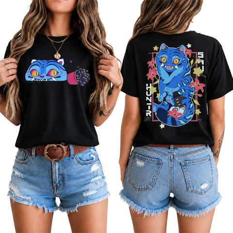 (ALDULT SIZE) Cute Derpy Tiger And Bird 2 Sided DTG Print Graphic Shirt Sweatshirt Hoodie Unisex Kpop Hunter Fan Art