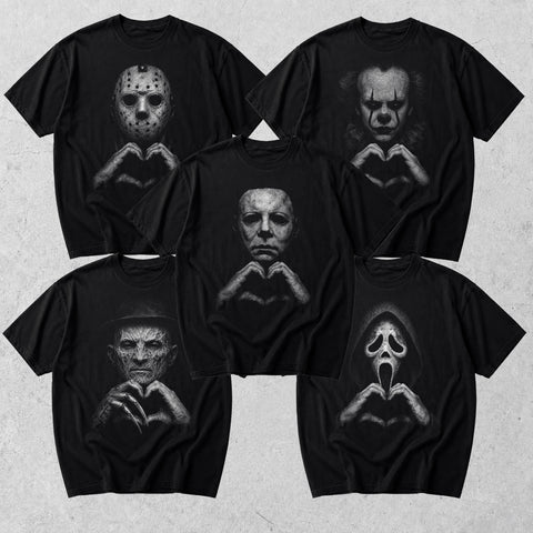 [COLLECTION SALE 40%] Retro Horror Movie Character Heart - Unisex Shirt & Sweatshirt