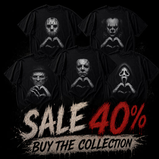 [COLLECTION SALE 40%] Retro Horror Movie Character Heart - Unisex Shirt & Sweatshirt