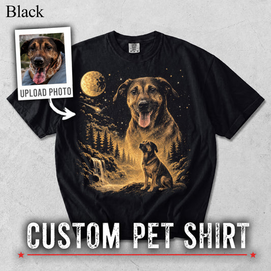 Comfort Colors Custom Pet Photo Howling to The Moon II Vintage Shirt