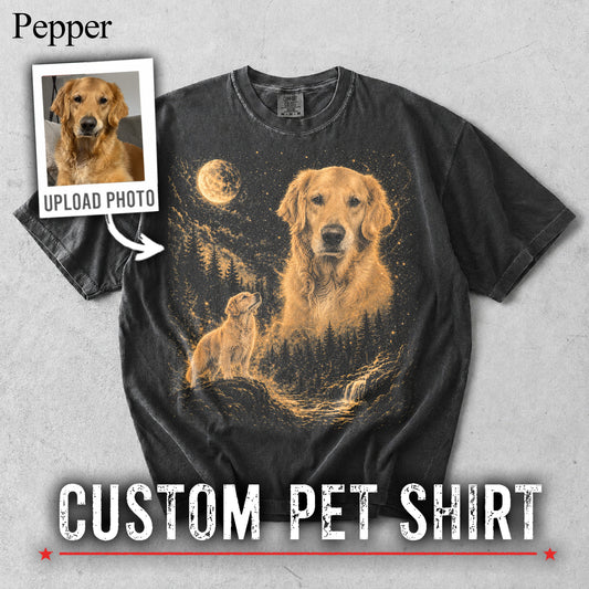 Comfort Colors Custom Pet Photo Howling to The Moon Vintage Shirt