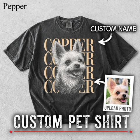 Comfort Colors Custom Pet Photo With Name II Vintage Shirt