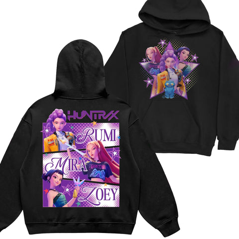 Huntrix Girl 2 Sides Graphic DTG Print Graphic Youth Shirt Sweatshirt Hoodie Unisex Saja Boy Kpop Hunter Fan Art
