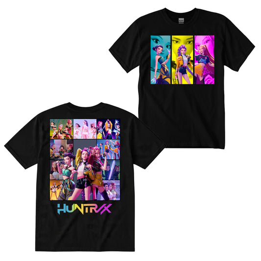 Colorful Huntrix Girl 2 Sides Graphic DTG Print Graphic Youth Shirt Sweatshirt Hoodie Unisex Saja Boy Kpop Hunter Fan Art