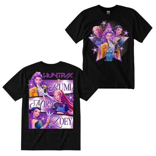 Huntrix Girl 2 Sides Graphic DTG Print Graphic Youth Shirt Sweatshirt Hoodie Unisex Saja Boy Kpop Hunter Fan Art