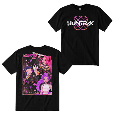 Pink Sparking Huntrix Girl 2 Sides Graphic DTG Print Graphic Youth Shirt Sweatshirt Hoodie Unisex Saja Boy Kpop Hunter Fan Art
