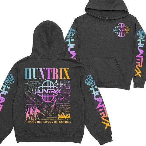 Limited Huntrix Golden Lyric Sleeves Youth Hoodie Sweatshirt Unisex Kpop Hunter Graphic Fan Art