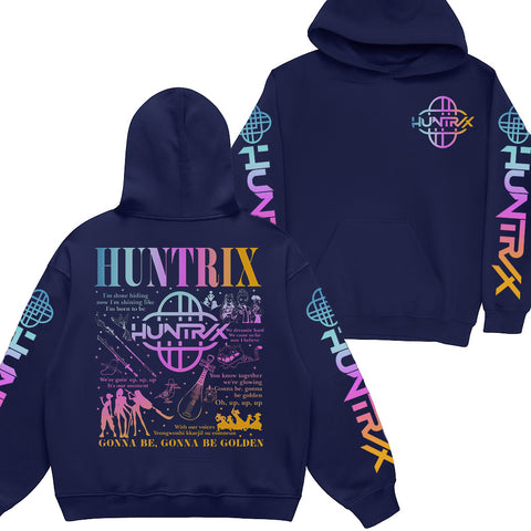 Limited Huntrix Golden Lyric Sleeves Youth Hoodie Sweatshirt Unisex Kpop Hunter Graphic Fan Art