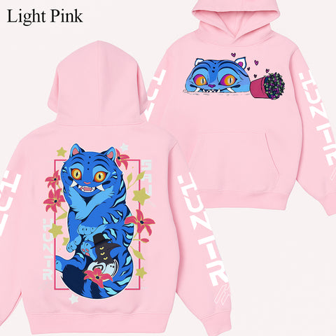 Limited Cute Derpy Tiger And Bird Sleeves Youth Hoodie Sweatshirt Unisex Kpop Hunter Graphic Fan Art