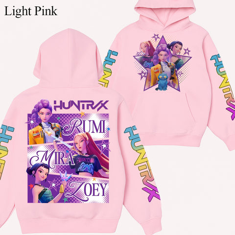 Limited Huntrix Girl Sleeves Youth Hoodie Sweatshirt Unisex Kpop Hunter Graphic Fan Art
