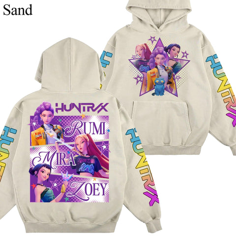 Limited Huntrix Girl Sleeves Youth Hoodie Sweatshirt Unisex Kpop Hunter Graphic Fan Art
