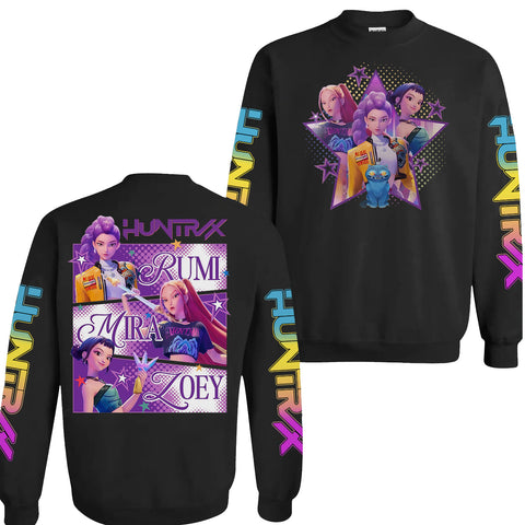 Limited Huntrix Girl Sleeves Youth Hoodie Sweatshirt Unisex Kpop Hunter Graphic Fan Art