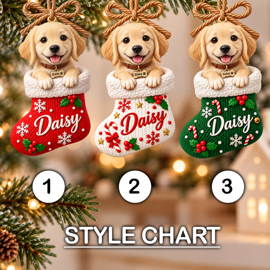 Custom Pet Christmas Stocking Ornament, Xmas Gift for Pet Lovers