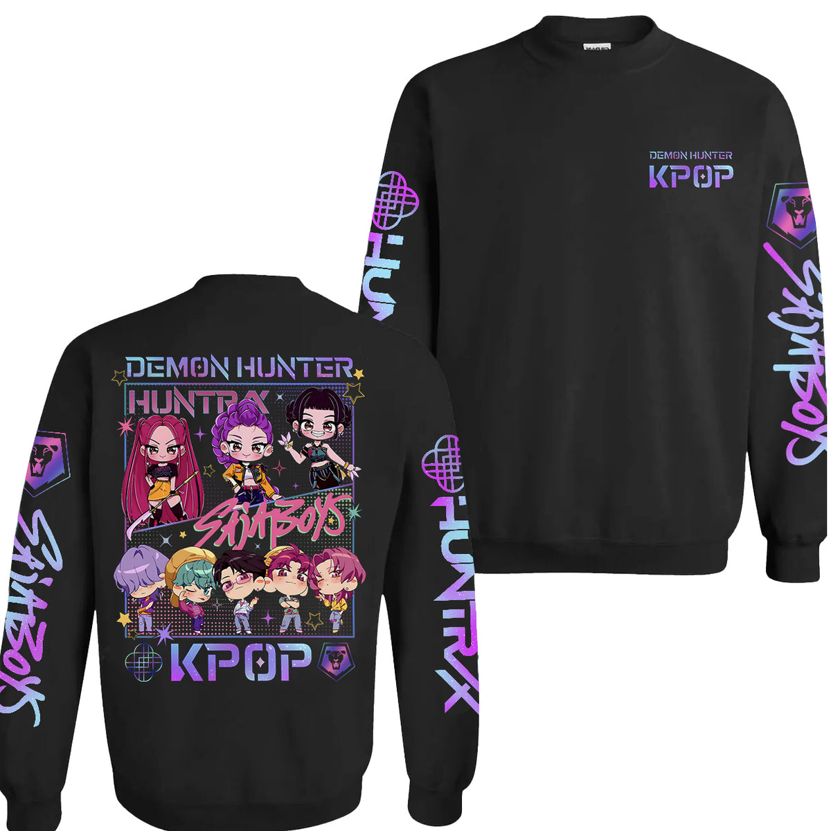 Limited Cute Saja Boy Huntrix Chibi Sleeves Youth Hoodie Sweatshirt Unisex Kpop Hunter Graphic Fan Art