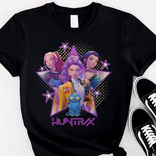 Huntrix Girl DTG Print Graphic Youth Shirt Sweatshirt Unisex Kpop Hunter Fan Art
