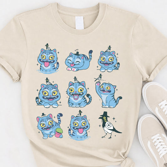 V3 Cute Derpy Tiger And Bird DTG Print Graphic Youth Shirt Sweatshirt Unisex Kpop Hunter Fan Art
