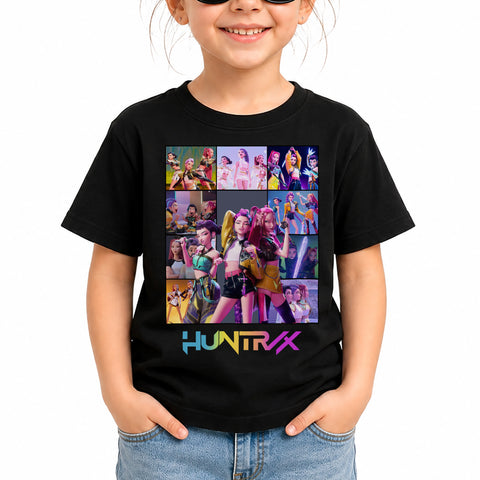Colorful Huntrix Girl DTG Print Graphic Youth Shirt Sweatshirt Unisex Kpop Hunter Fan Art