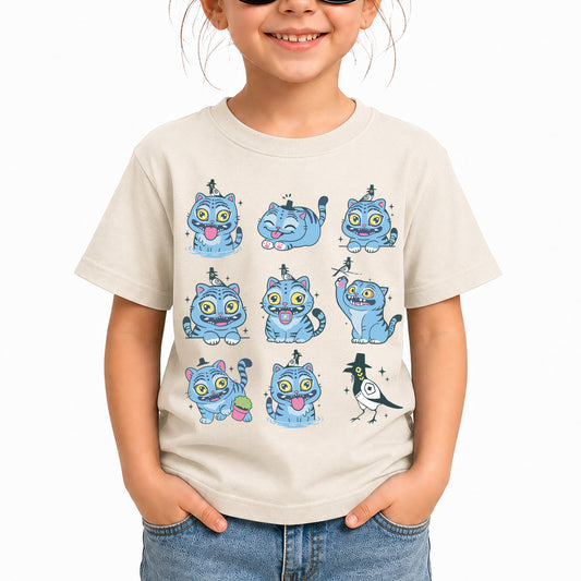 V3 Cute Derpy Tiger And Bird DTG Print Graphic Youth Shirt Sweatshirt Unisex Kpop Hunter Fan Art