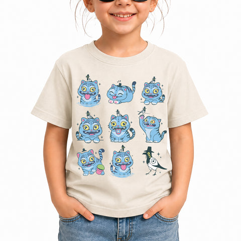 V3 Cute Derpy Tiger And Bird DTG Print Graphic Youth Shirt Sweatshirt Unisex Kpop Hunter Fan Art
