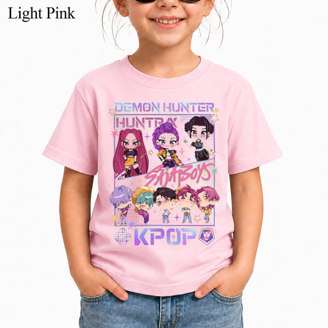 Cute Saja Boy Huntrix Chibi DTG Print Graphic Youth Shirt Sweatshirt Unisex Kpop Hunter Fan Art