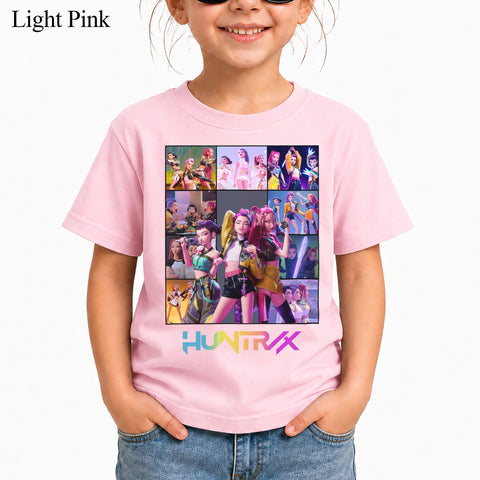 Colorful Huntrix Girl DTG Print Graphic Youth Shirt Sweatshirt Unisex Kpop Hunter Fan Art