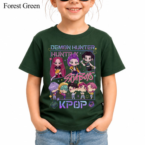Cute Saja Boy Huntrix Chibi DTG Print Graphic Youth Shirt Sweatshirt Unisex Kpop Hunter Fan Art
