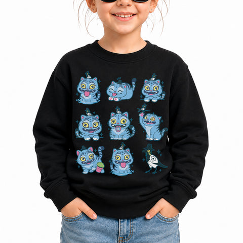 V3 Cute Derpy Tiger And Bird DTG Print Graphic Youth Shirt Sweatshirt Unisex Kpop Hunter Fan Art