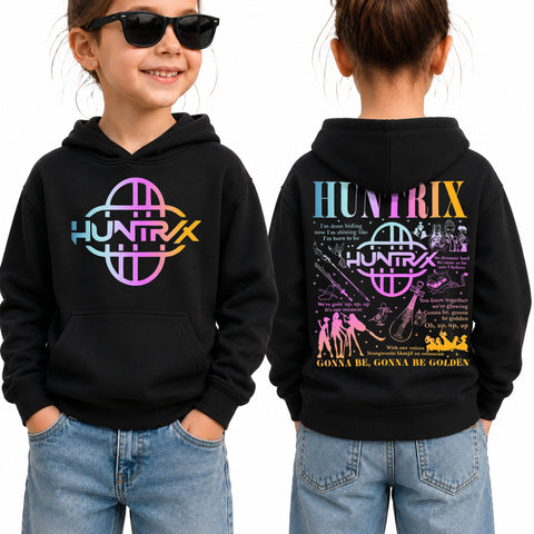 Huntrix Golden Lyric 2 Sides Graphic DTG Print Graphic Youth Shirt Sweatshirt Hoodie Unisex Saja Boy Kpop Hunter Fan Art