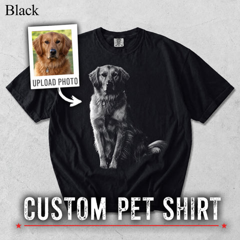 Comfort Colors Custom Pet Photo Vintage Portrait Shirt